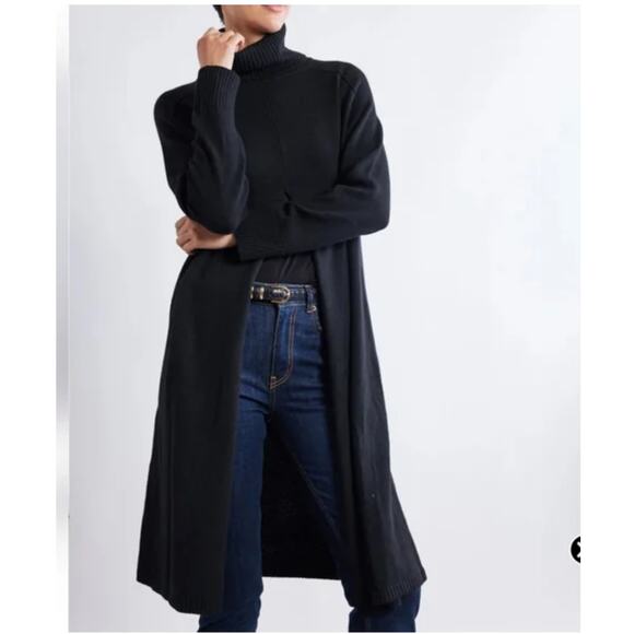 Ruti Modern Maximalist Tunic Sweater Black Size XL Wool Cashmere Blend NWT - Picture 3 of 12